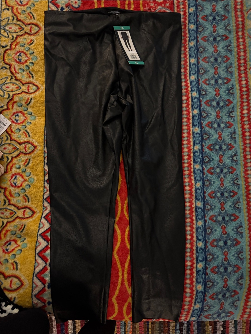 Mario Serrani Black Faux Leather Leggings